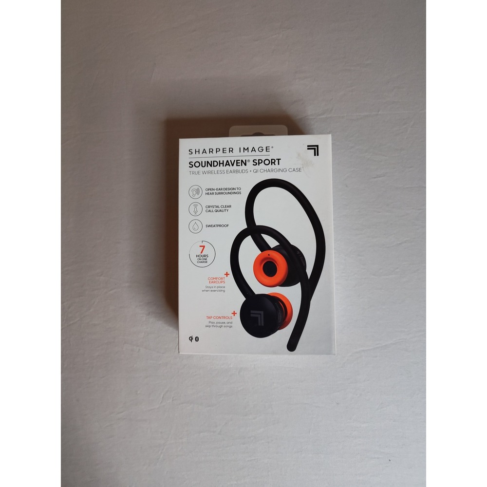 Sharper Image Soundhaven Sport True Wireless Earbuds Qi Wireless Charging Case